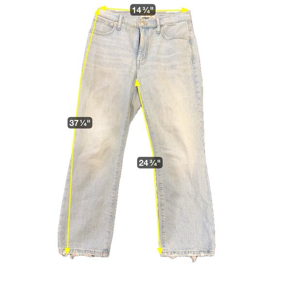 Madewell jeans women size 27P light blue slim Demi boot light wash - Picture 2 of 10
